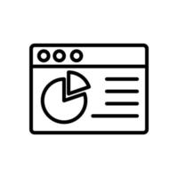 Browser, web site, pie, chart vector icon illustration