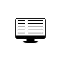 monitor, text vector icon illustration