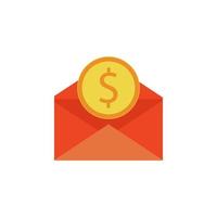 envelope and coin colored vector icon illustration