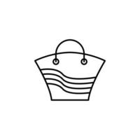 Beach bag vector icon illustration