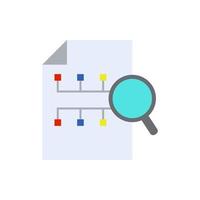 search in the structure of management colored vector icon illustration