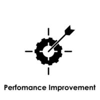 target, gear, arrow, performance improvement vector icon illustration