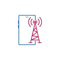 teléfono, 3g, celúla, conexión, móvil, torre vector icono ilustración