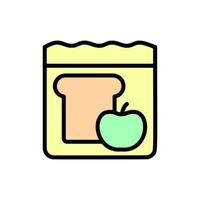 pan, manzana vector icono ilustración