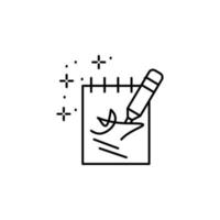 Notebook paper autograph vector icon illustration