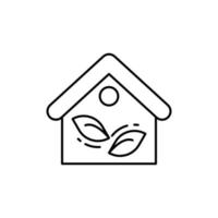 House, leafs, eco house vector icon illustration