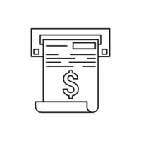 Check, dollar, atm, report vector icon illustration