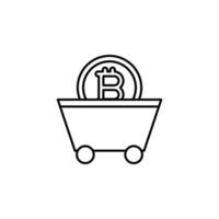 bitcoin, mining vector icon illustration