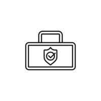 briefcase, shield, check, insurance vector icon illustration