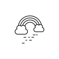 Rainbow cloud vector icon illustration