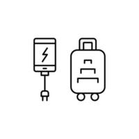 Smartphone, charge, travel vector icon illustration