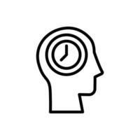 head clock vector icon illustration