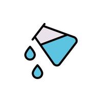 Flask, chemistry, water vector icon illustration