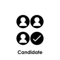 worker, check mark, candidate vector icon illustration