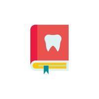 odontología, libro, dentista, doctor, hospital medicina dientes color vector icono ilustración