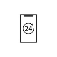 24 hours of mobile banking vector icon illustration