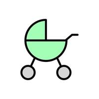 Pram, child vector icon illustration