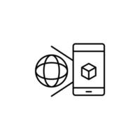 Augmented reality, object, camera, mobile vector icon illustration