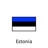 National flag of Estonia in simple colors with name vector icon illustration