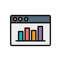 Browser, web site, chart vector icon illustration