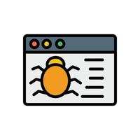 Browser, web site, virus, insect vector icon illustration