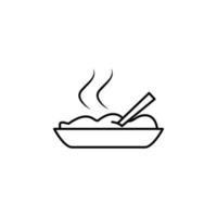 hot food in a plate vector icon illustration