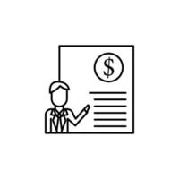 Corporate and business, business man, manager, money, report vector icon illustration