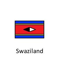 National flag of Swaziland in simple colors with name vector icon illustration