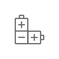 Batteries line vector icon illustration