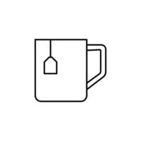 mug with disposable tea bag vector icon illustration