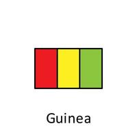 National flag of Guinea in simple colors with name vector icon illustration