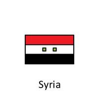 National flag of Syria in simple colors with name vector icon illustration