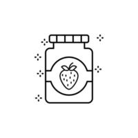 Jar jam strawberries vector icon illustration
