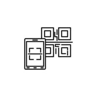 qr, código, teléfono inteligente vector icono ilustración