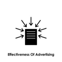 effectiveness of advertising, arrow vector icon illustration