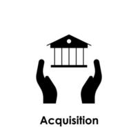 hand, bank, acquisition vector icon illustration