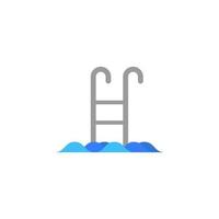 stairs to the pool flat vector icon illustration
