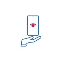 gift, phone, wi-fi vector icon illustration