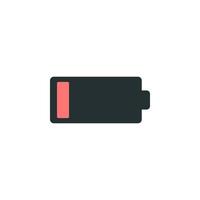 low battery charge vector icon illustration