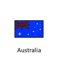National flag of Australia in simple colors with name vector icon illustration
