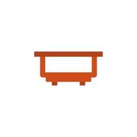 Coffee table flat vector icon illustration