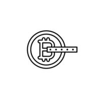 bitcoin, password vector icon illustration
