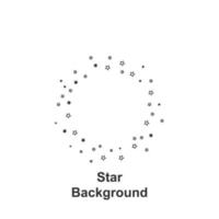 Star round background, hand draw in round vector icon illustration