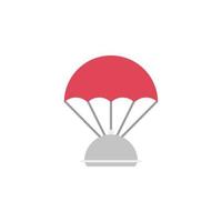 cloche, parachute color vector icon illustration