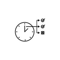 data analysis, clock, check vector icon illustration