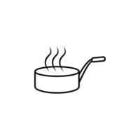 hot frying pan vector icon illustration