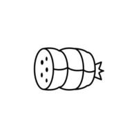 boiled sausage vector icon illustration
