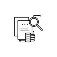 data analysis, magnifier, database vector icon illustration