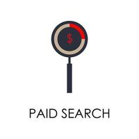 colored paid search vector icon illustration