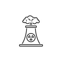 chimney, nuclear, industry vector icon illustration